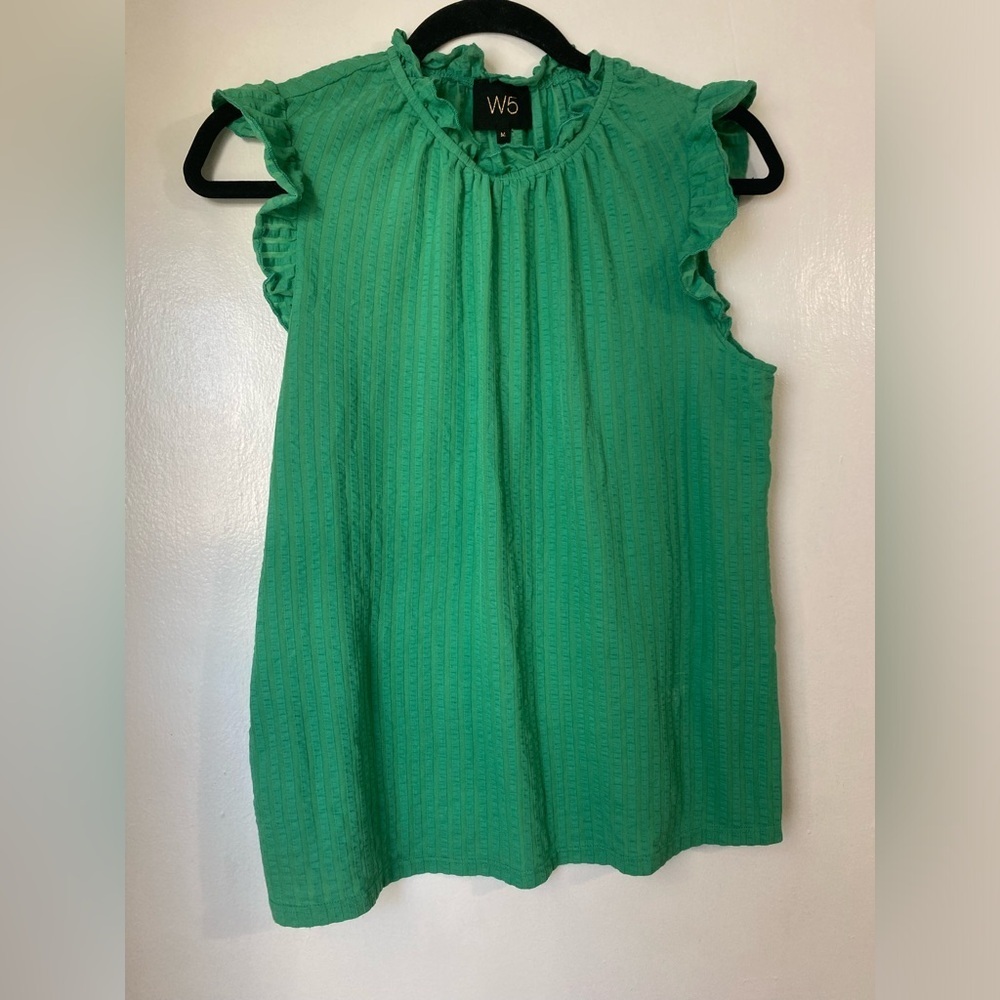W5 Green Ruffle Blouse - Picture 4 of 8